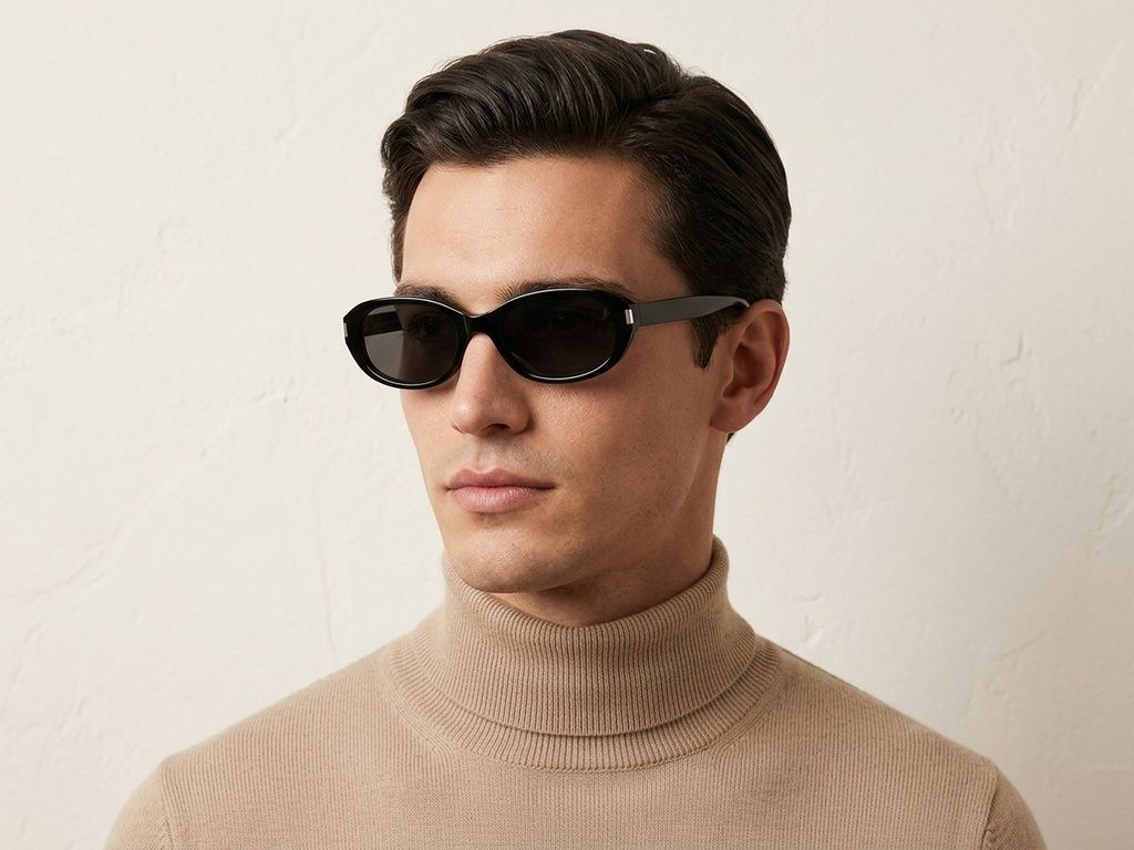 Oval Black TR90 Sunglasses #BS0824-0118