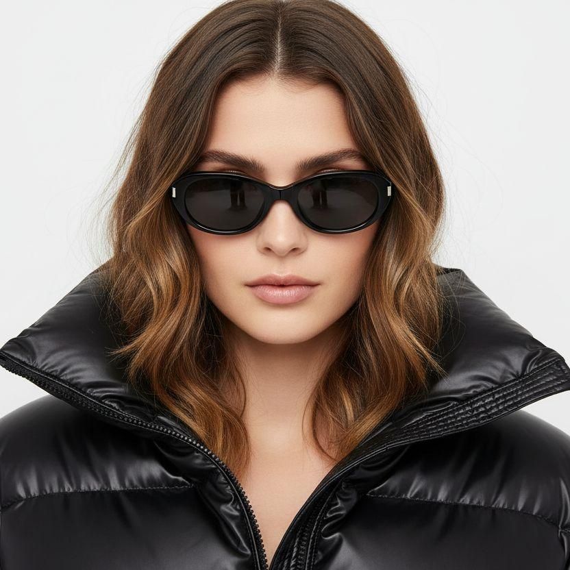 Oval Black TR90 Sunglasses #BS0824-0118