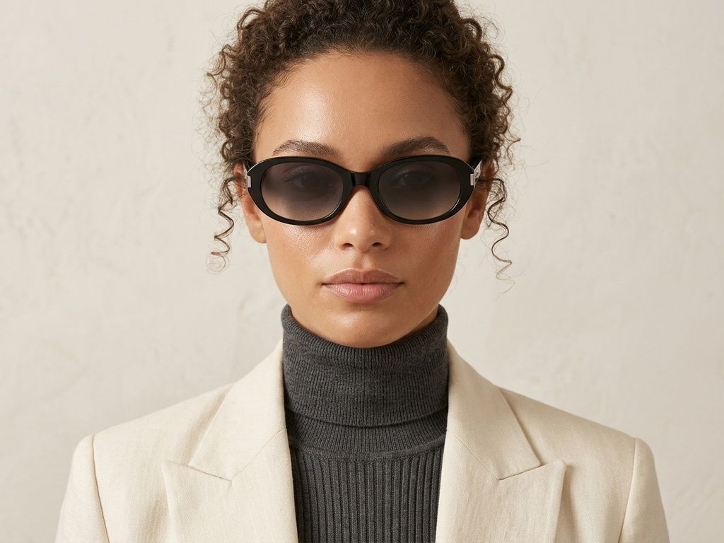 Oval Black TR90 Sunglasses #BS0824-0119