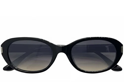 Lunettes de soleil ovales noires TR90 #BS0824-0119
