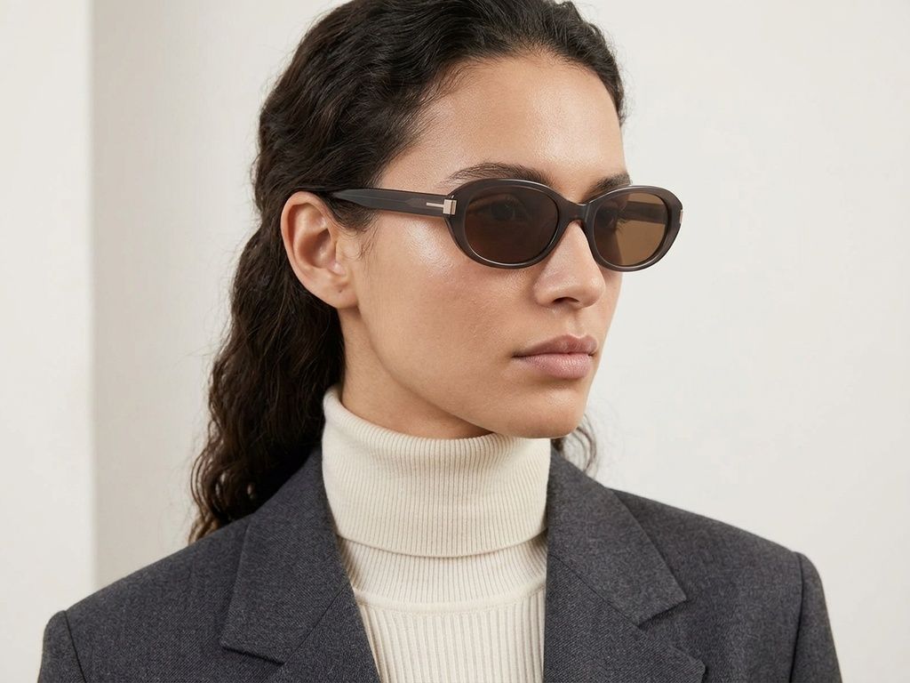 Oval Brown TR90 Sunglasses #BS0824-0120