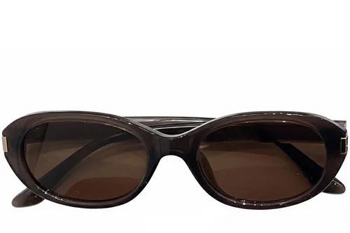 Lunettes de soleil ovales marron TR90 #BS0824-0120