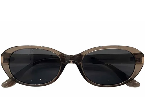 Lunettes de soleil ovales marron TR90 #BS0824-0121