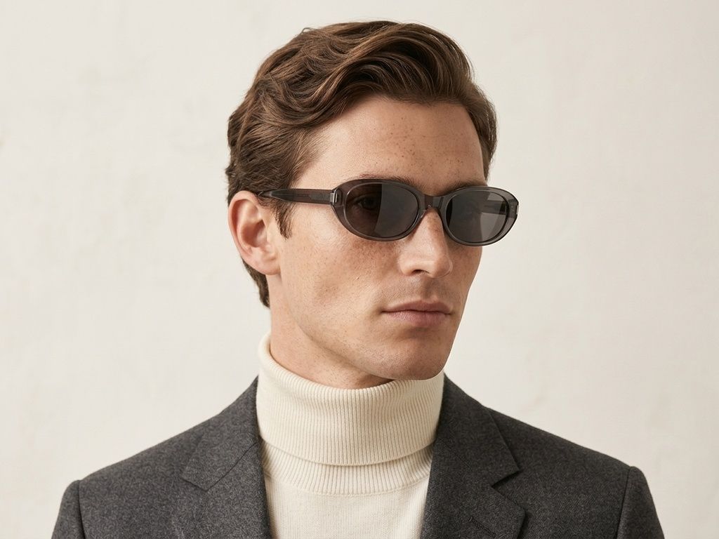 Oval Grey TR90 Sunglasses #BS0824-0123