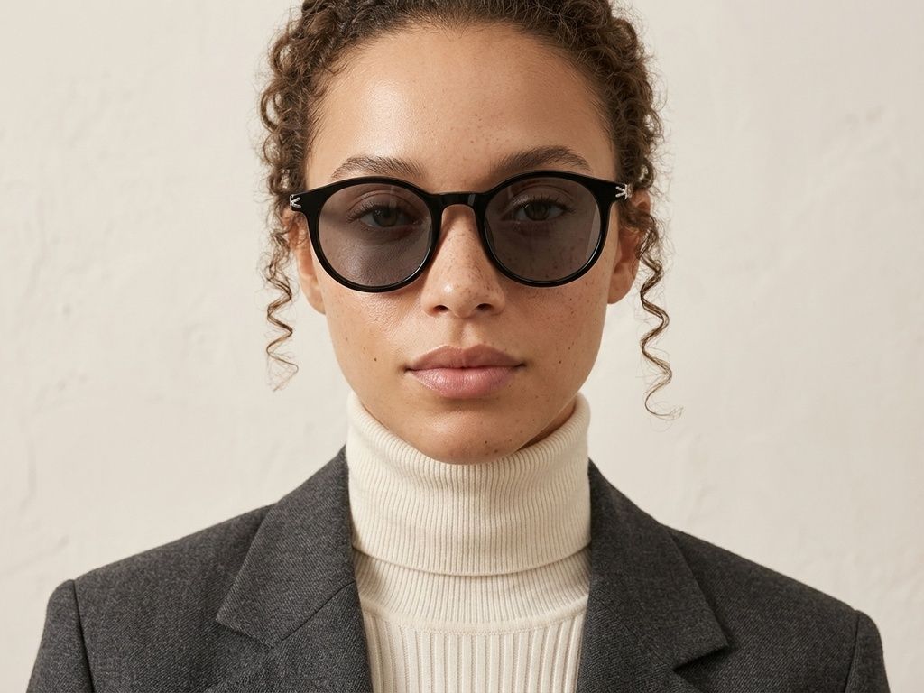 Gafas de sol ovaladas TR90 negras #BS0824-0124