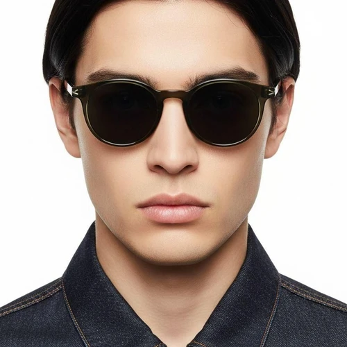 Gafas de sol ovaladas verdes TR90 #BS0824-0128