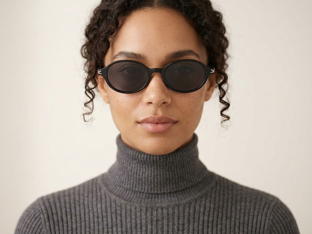 Oval Black TR90 Sunglasses #BS0824-0130