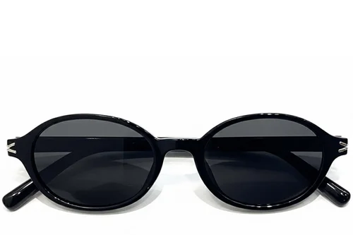 Lunettes de soleil ovales noires TR90 #BS0824-0130