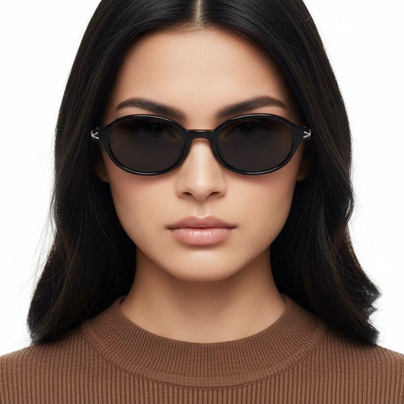 Oval Black TR90 Sunglasses #BS0824-0130