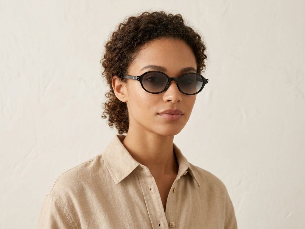 Gafas de sol ovaladas negras TR90 n.° BS0824-0131