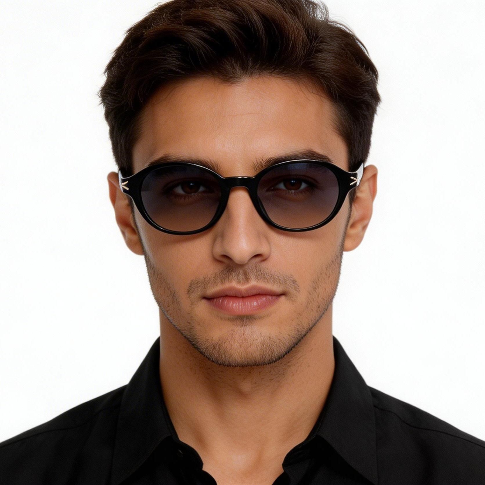 Oval Black TR90 Sunglasses #BS0824-0131