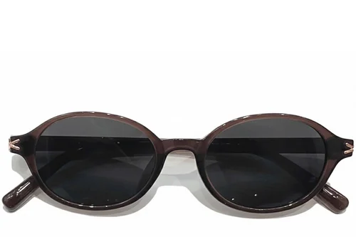 Lunettes de soleil ovales marron TR90 #BS0824-0132