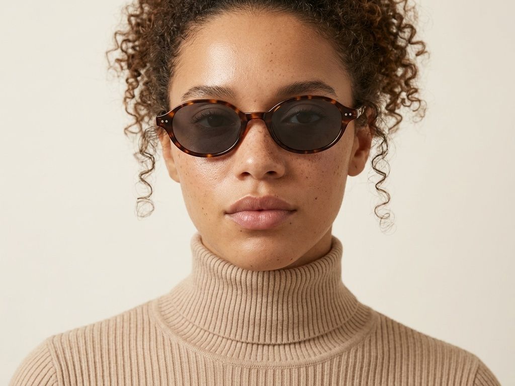 Gafas de sol ovaladas TR90 con diseño de carey #BS0824-0133