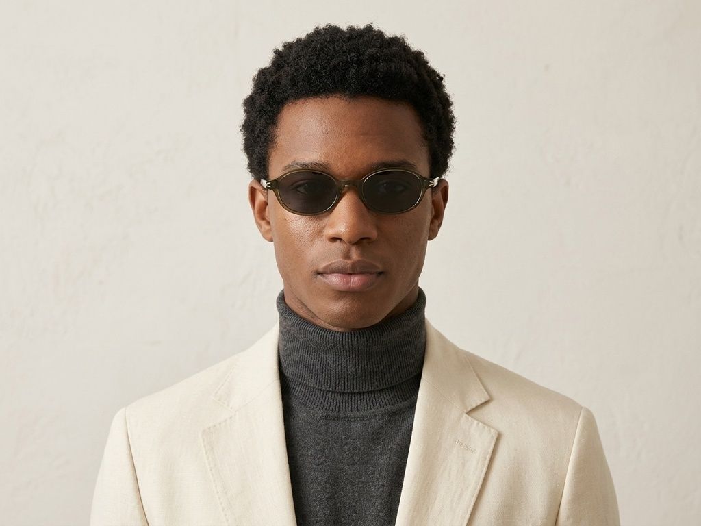Oval Green TR90 Sunglasses #BS0824-0134