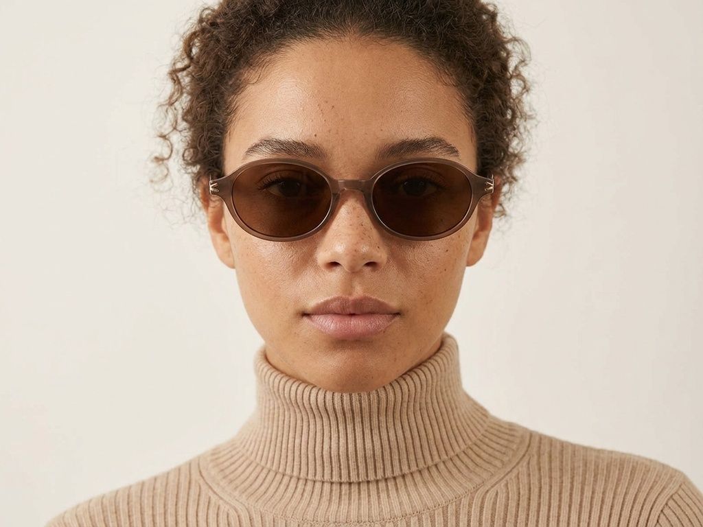 Oval Brown TR90 Sunglasses #BS0824-0135