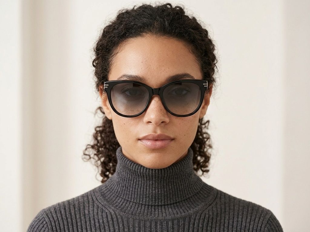 Oval Black TR90 Sunglasses #BS0824-0138