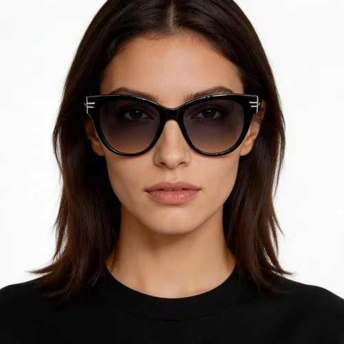 Lunettes de soleil ovales noires TR90 #BS0824-0138