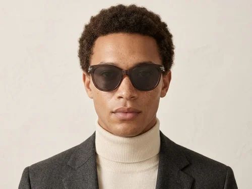 Lunettes de soleil ovales marron TR90 #BS0824-0139