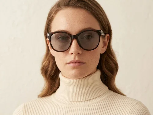 Lunettes de soleil ovales écaille de tortue TR90 #BS0824-0140