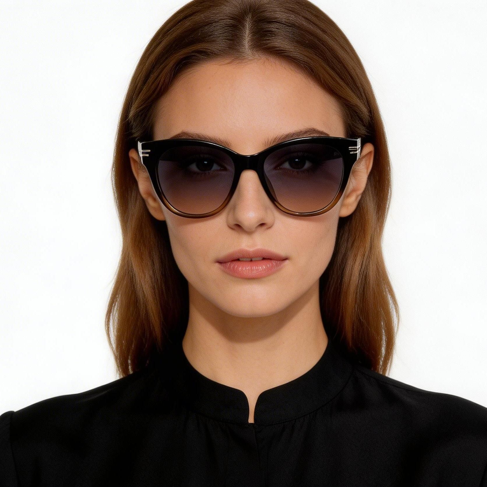 Gafas de sol ovaladas TR90 marrones #BS0824-0141