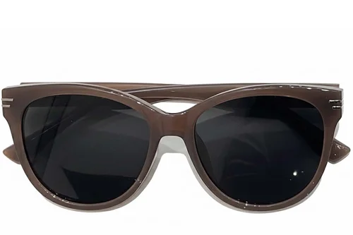 Lunettes de soleil ovales marron TR90 #BS0824-0142
