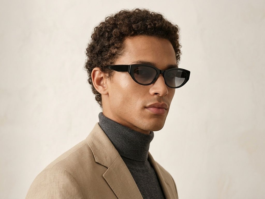 Oval Black TR90 Sunglasses #BS0824-0144