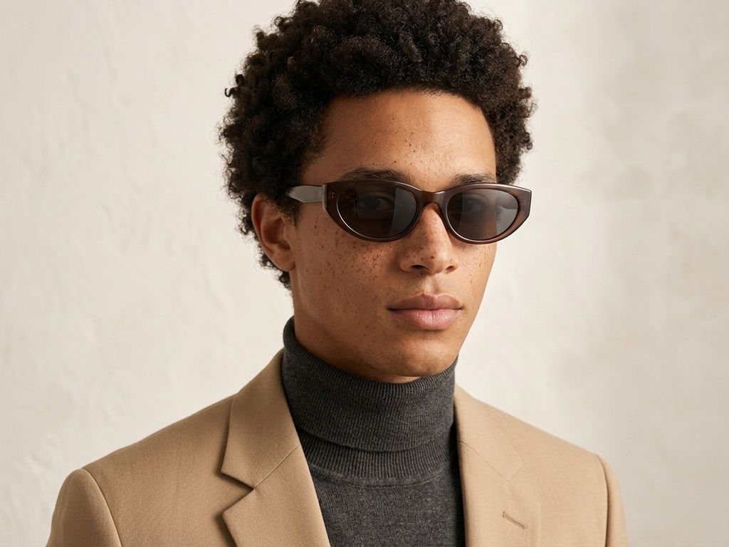 Oval Brown TR90 Sunglasses #BS0824-0145