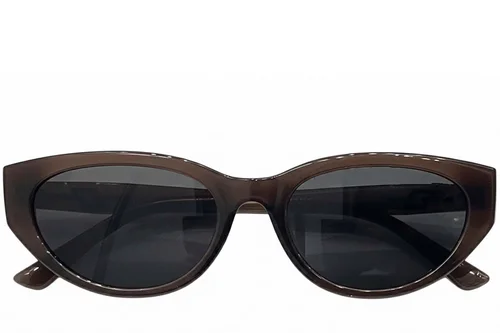 Lunettes de soleil ovales marron TR90 #BS0824-0145