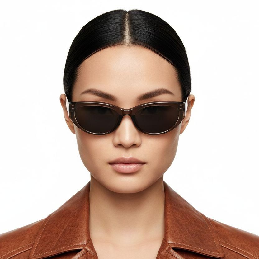 Oval Brown TR90 Sunglasses #BS0824-0146