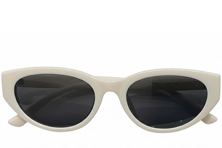 Occhiali da sole ovali color crema in TR90 #BS0824-0147