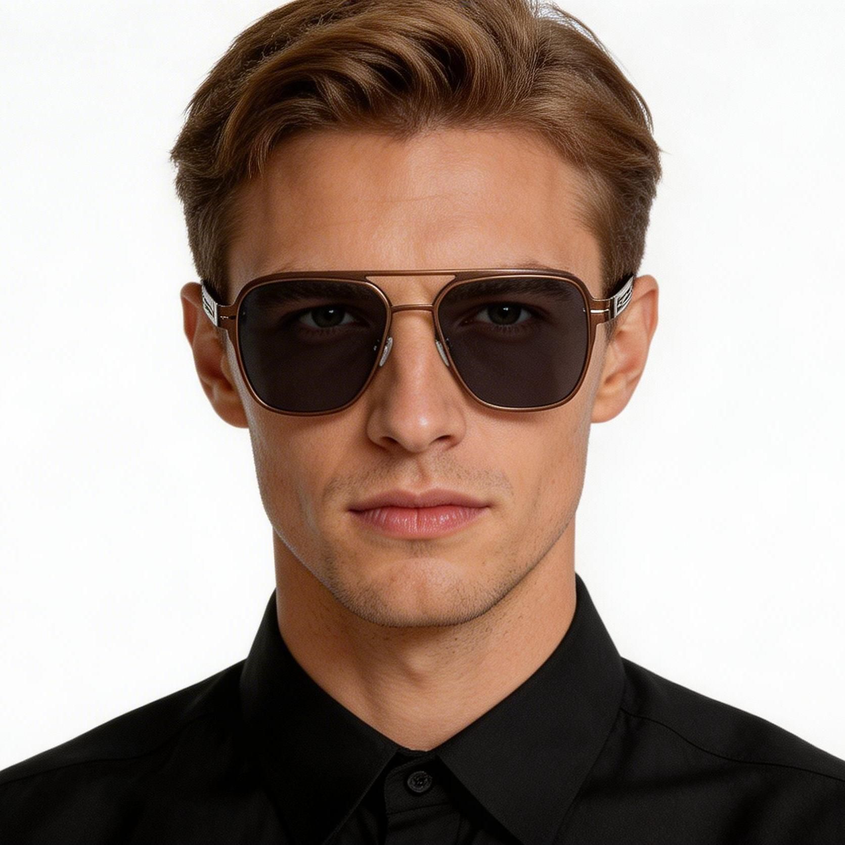 Aviator Copper Metal Sunglasses #BS0824-0166