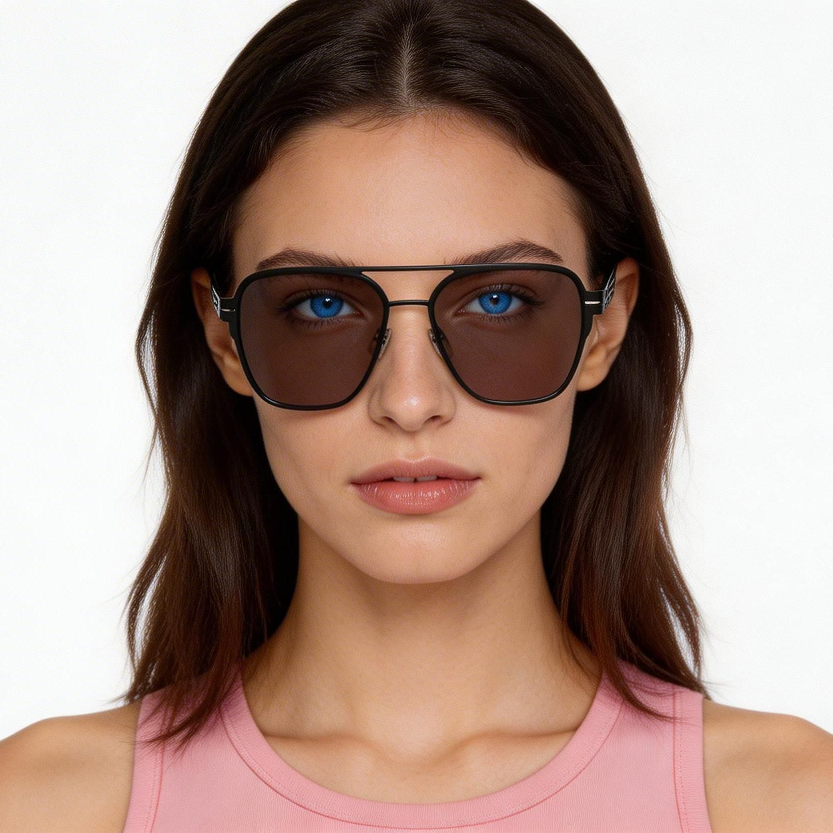 Aviator Black Metal Sunglasses #BS0824-0167