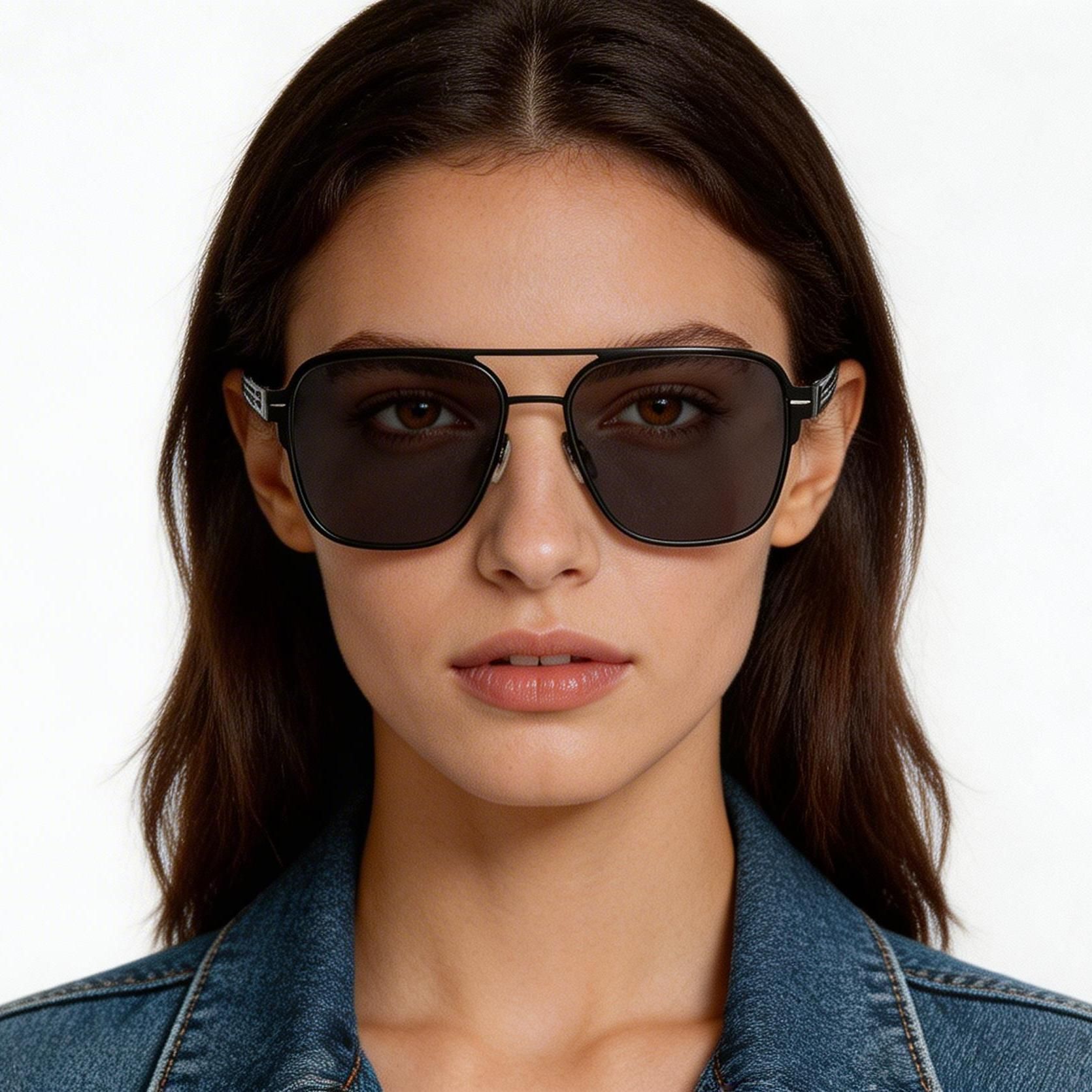 Aviator Grey Metal Sunglasses #BS0824-0168