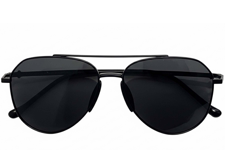 Gafas de sol de aviador de metal negro #BS0824-0169