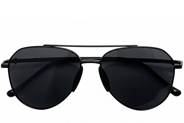 Aviator Black Metal Sunglasses #BS0824-0169