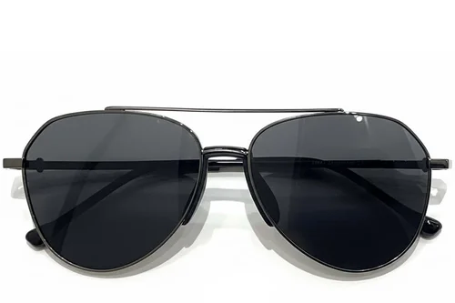 Lunettes de soleil aviateur en métal gris #BS0824-0170