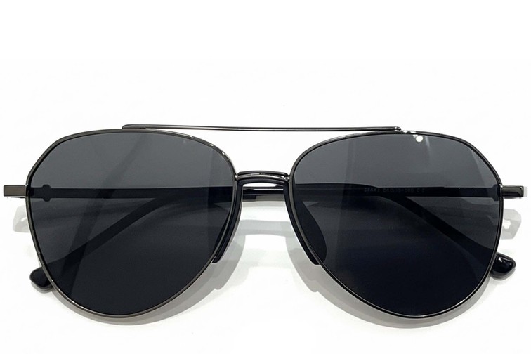 Gafas de sol de metal gris aviador #BS0824-0170