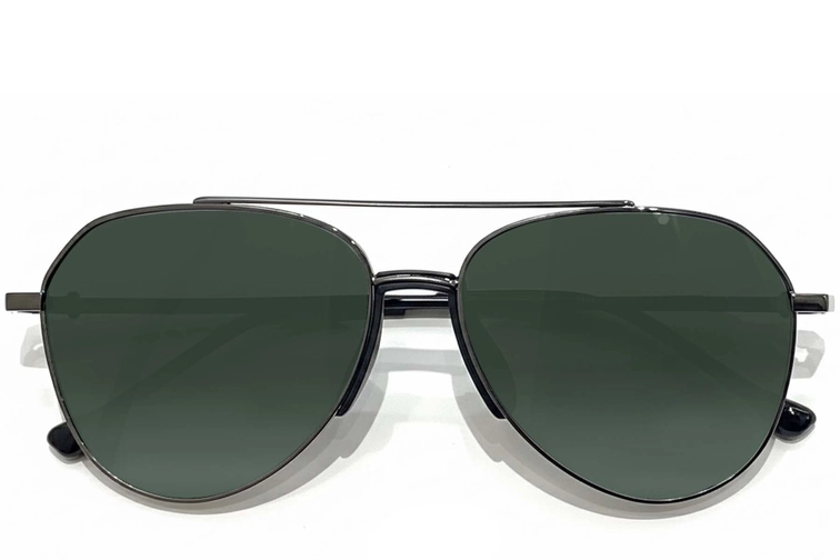 Lunettes de soleil aviateur en métal gris #BS0824-0173