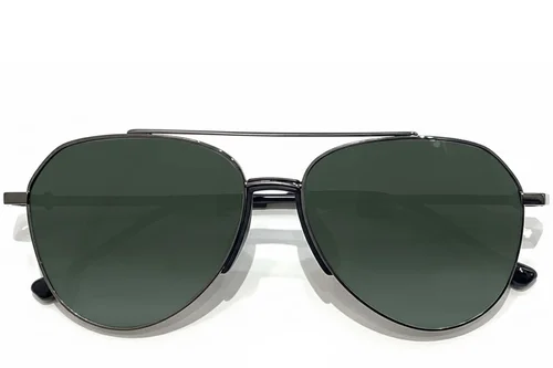 Lunettes de soleil aviateur en métal gris #BS0824-0173