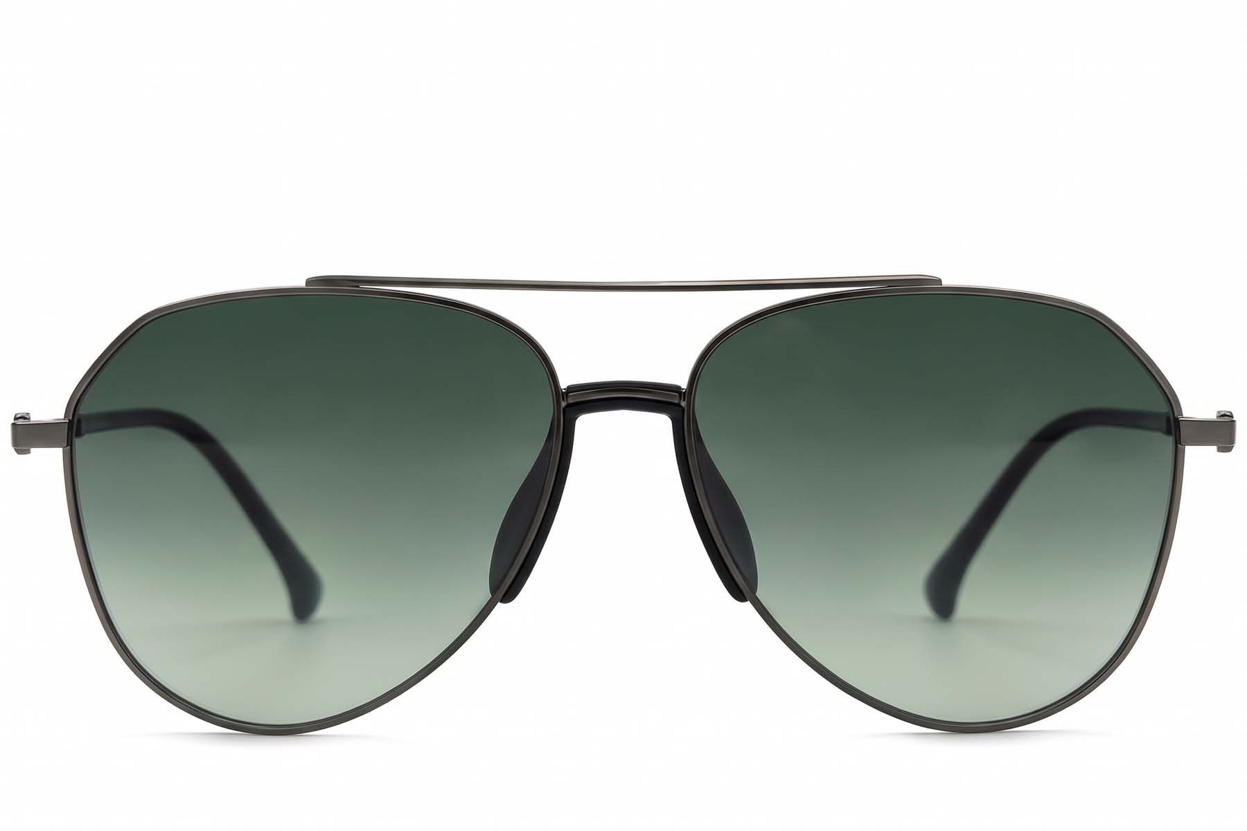 Occhiali da sole modello aviatore in metallo grigio #BS0824-0173