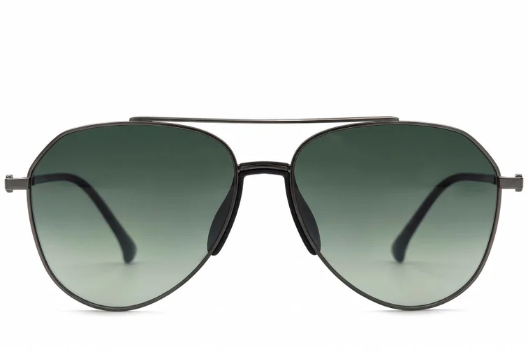 Occhiali da sole modello aviatore in metallo grigio #BS0824-0173