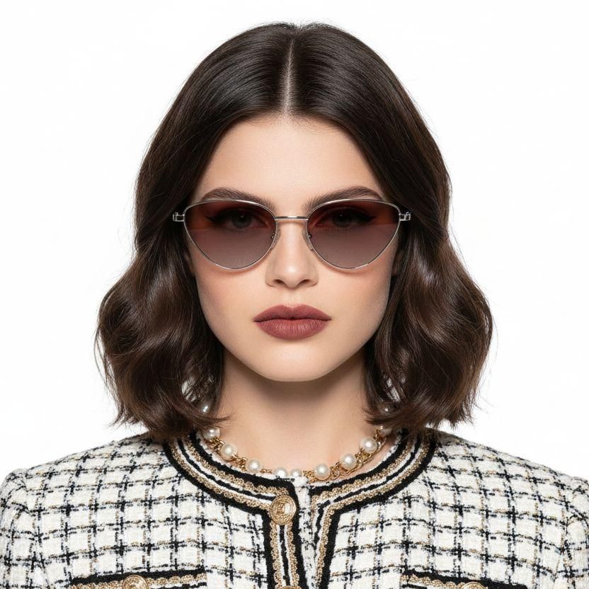 Butterfly Silver Metal Sunglasses #BS0824-0175