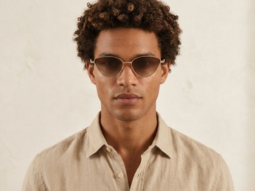 Lunettes de soleil papillon en métal doré #BS0824-0176