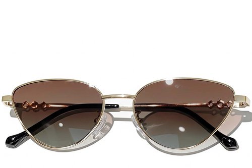 Lunettes de soleil papillon en métal doré #BS0824-0176