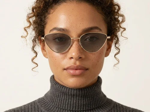 Lunettes de soleil papillon en métal doré #BS0824-0177
