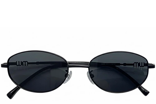 Gafas de sol ovaladas de metal negro #BS0824-0179
