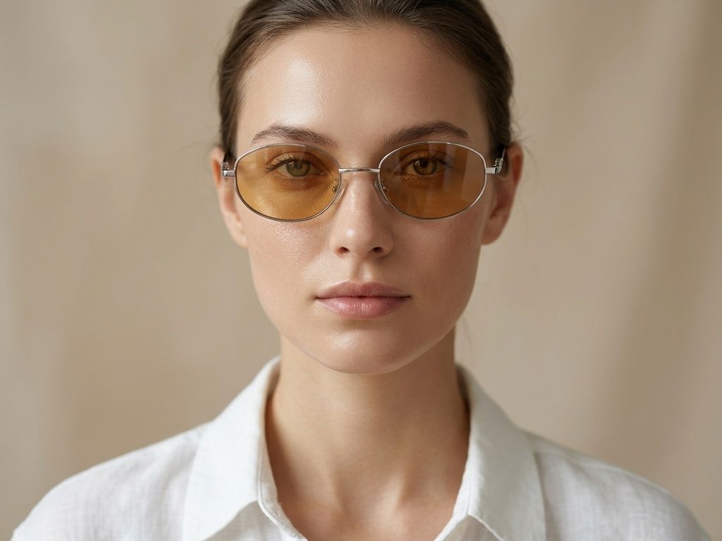 Oval Silver Metal Sunglasses #BS0824-0180