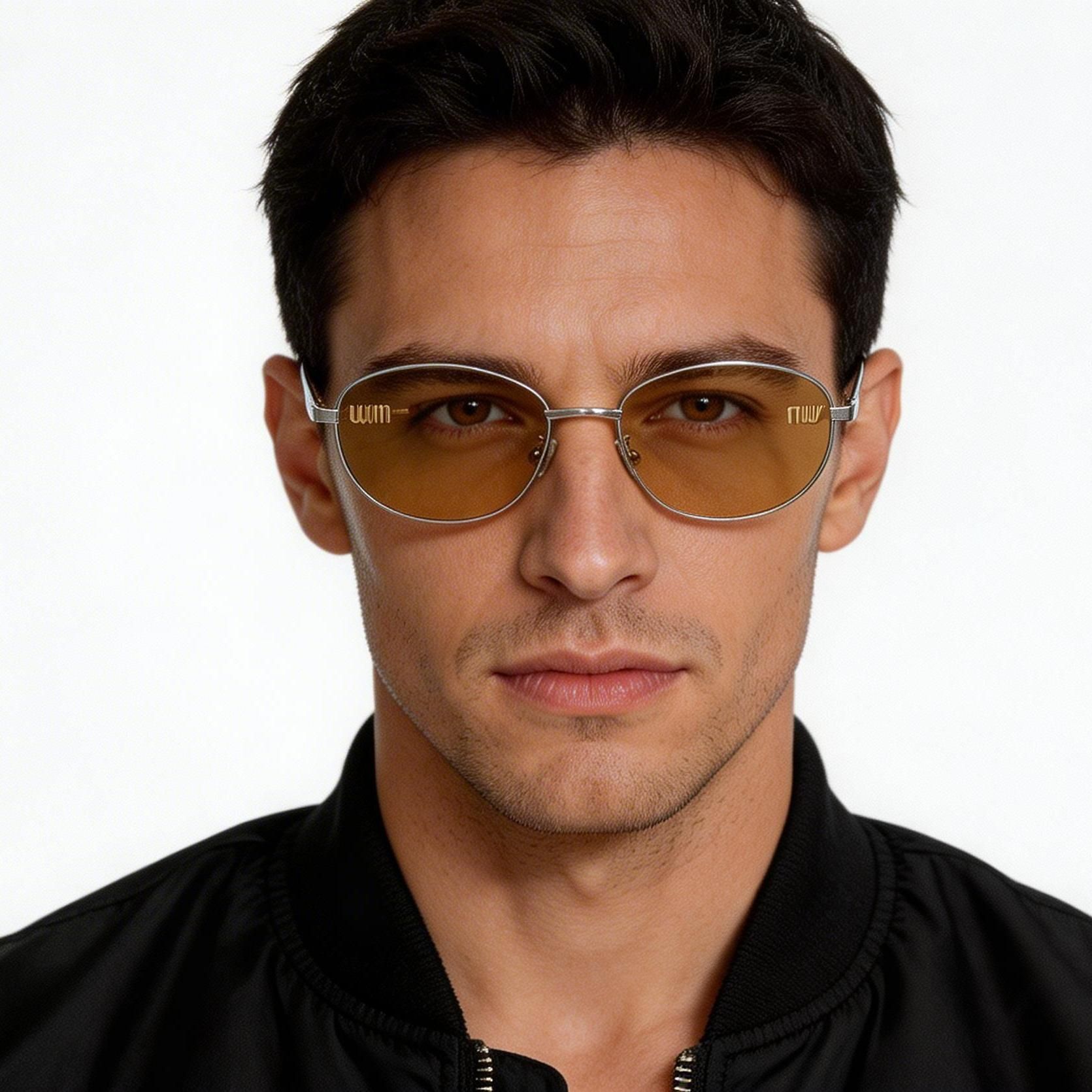 Oval Silver Metal Sunglasses #BS0824-0180