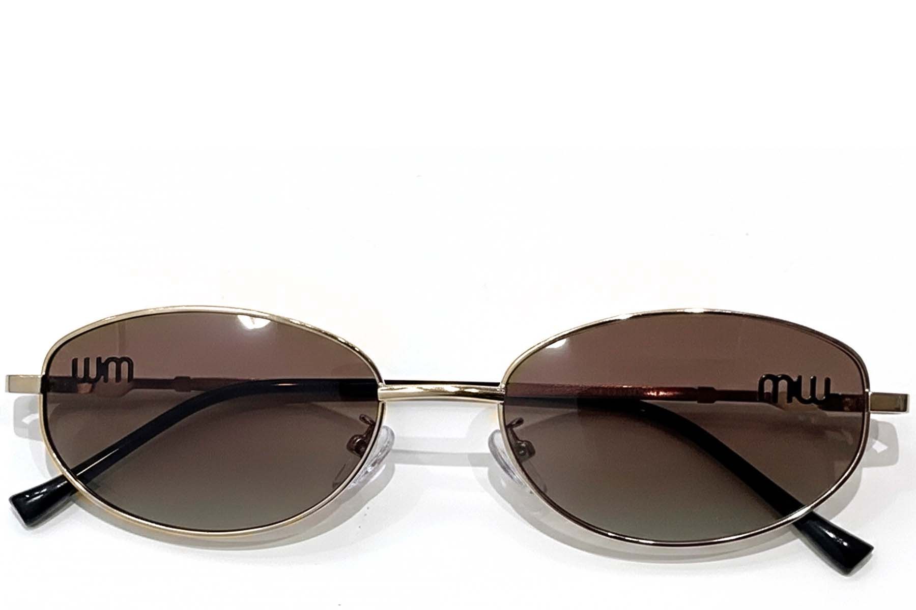 Oval Golden Metal Sunglasses #BS0824-0181