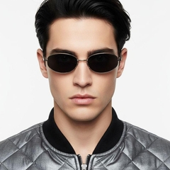 Gafas de sol ovaladas de metal dorado #BS0824-0182